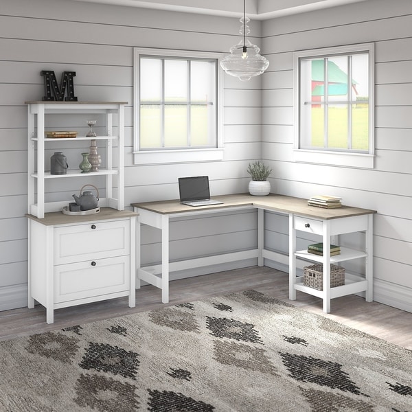 The Gray Barn Orchid Gulch L-shaped Desk with File Cabinet ...