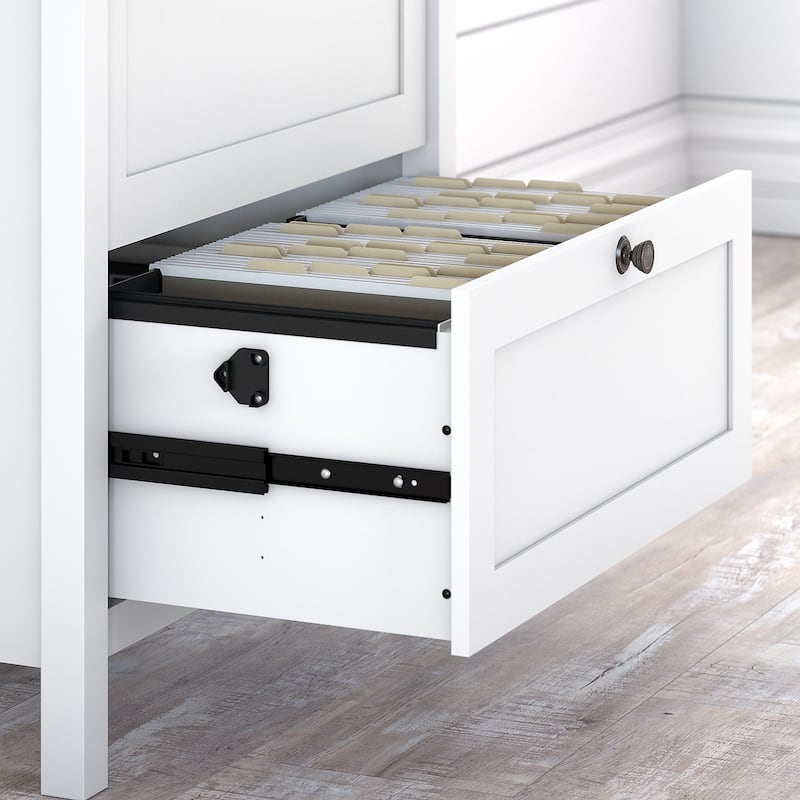 Mayfield 60W L Shaped Desk with Lateral File Cabinet by Bush Furniture