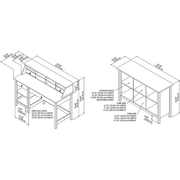 Mayfield Computer Desk with Shelves and Bookcase by Bush Furniture ...