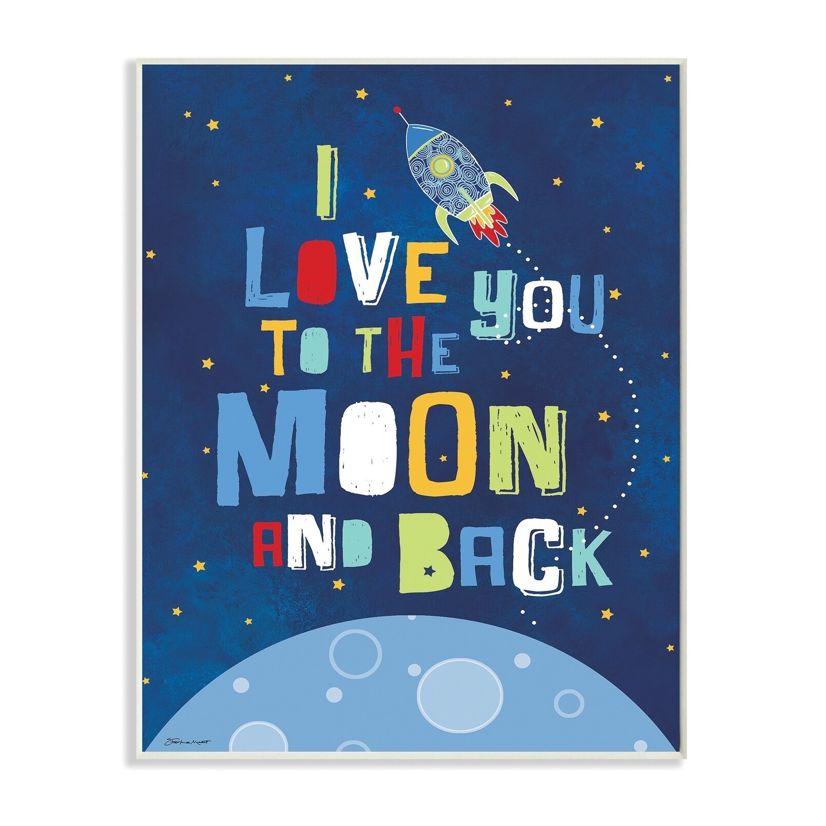 Porch Den I Love You Moon And Back Rocket Ship Kid S Lithograph 13 X 19 Overstock