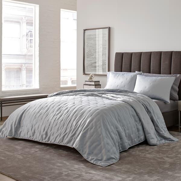 Shop Kenneth Cole New York Kagan Grey Quilt And Coordinating Shams