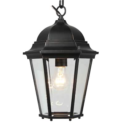 1 Light Outdoor Hanging Lantern in Imperial Black