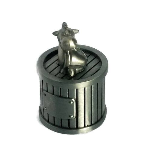 Jiallo Pewter Finish Tooth Box with Donkey