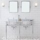 preview thumbnail 1 of 32, Embassy 60 Inch Wide Double Wash Stand, P-Trap, Counter Top with Basin, and F2-0012 Faucet included Nickel Finish
