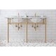preview thumbnail 28 of 32, Embassy 60 Inch Wide Double Wash Stand, P-Trap, Counter Top with Basin, and F2-0012 Faucet included