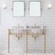 preview thumbnail 23 of 32, Embassy 60 Inch Wide Double Wash Stand, P-Trap, Counter Top with Basin, and F2-0012 Faucet included Satin Brass