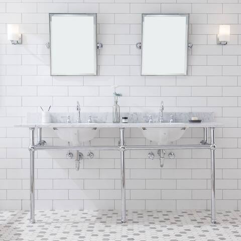 Embassy 72 Inch Wide Double Wash Stand, P-Trap, Counter Top with Basin, and F2-0012 Faucet included