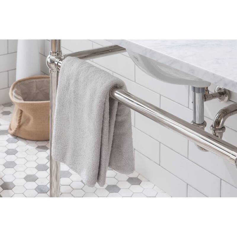 Embassy 72 In. White Marble Countertop Washstand with P-Trap