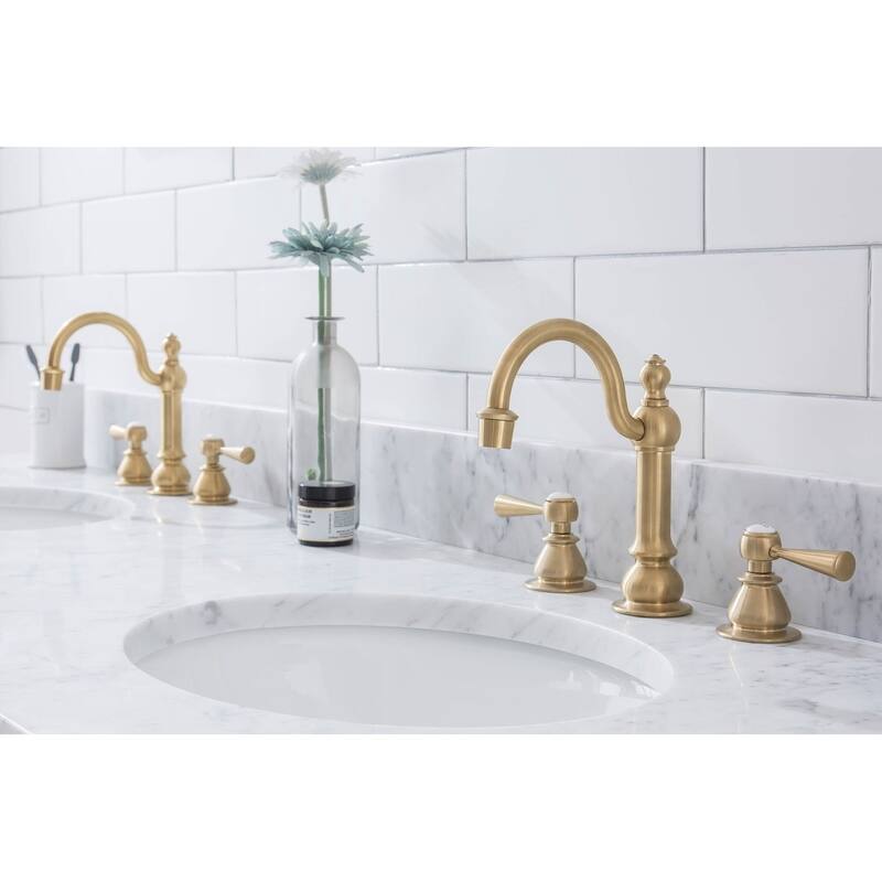 Embassy 72 In. White Marble Countertop Washstand with P-Trap