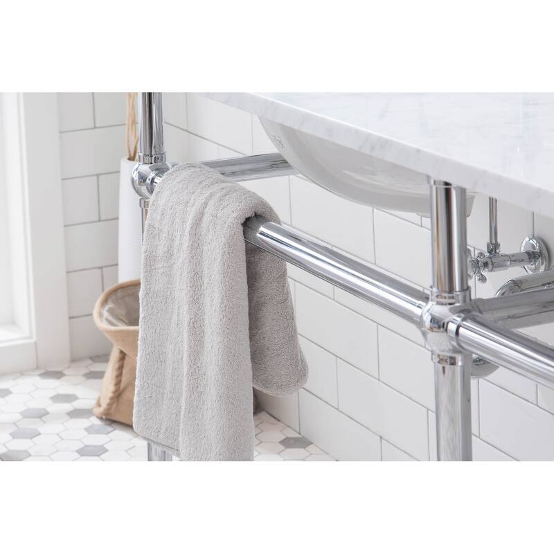 Embassy 72 In. White Marble Countertop Washstand with P-Trap