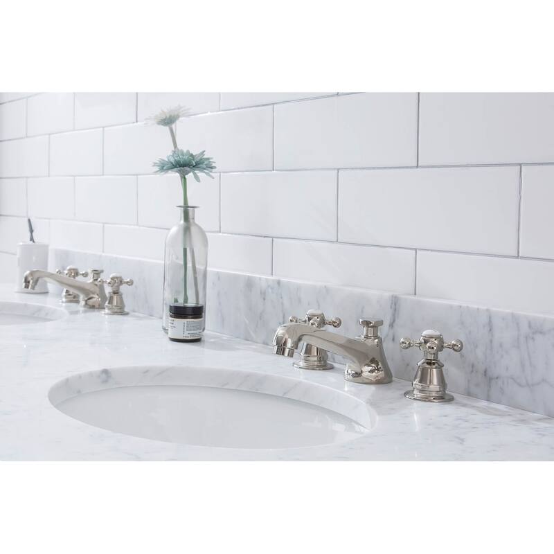 Embassy 72 In. White Marble Countertop Washstand with P-Trap