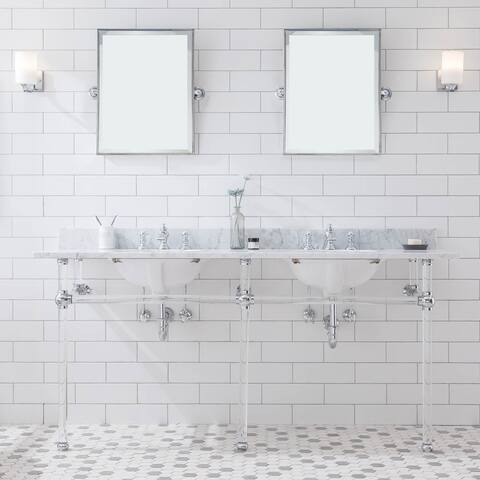 Empire 72 Inch Wide Double Wash Stand, P-Trap, Counter Top with Basin, and F2-0013 Faucet included
