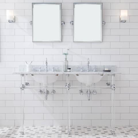 Empire 60 Inch Wide Double Wash Stand, P-Trap, Counter Top with Basin, and F2-0012 Faucet included