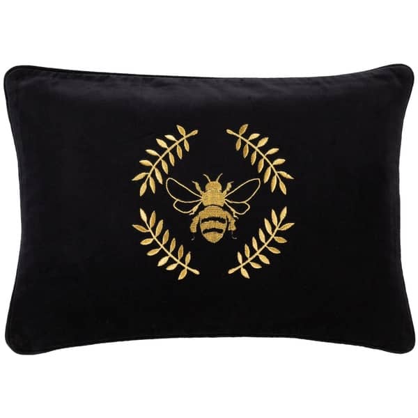 Shop Miele Bumblebee Embroidered Velvet 13x20 Inch Lumbar Throw