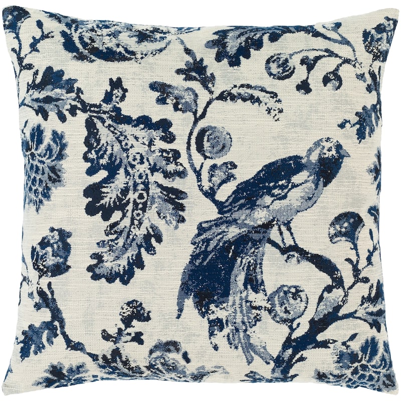 Livabliss Etta Blue & Ivory Toile Throw Pillow