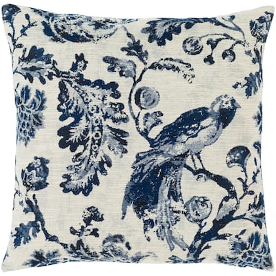 Livabliss Etta Blue & Ivory Toile Throw Pillow