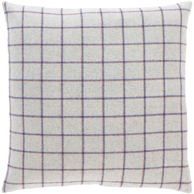 Artistic Weavers Suri Retro Grey Plaid Throw Pillow - 20" x 20" Down - Feather Down