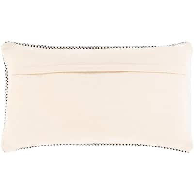 Hadrea Handwoven Black & White Boho 14x24-inch Lumbar Throw Pillow