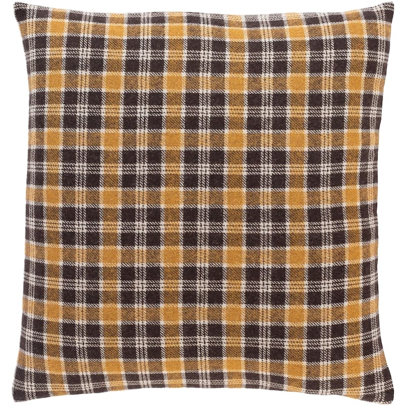Suri Retro Black Plaid Throw Pillow - 20" x 20" Cover - Cover Only
