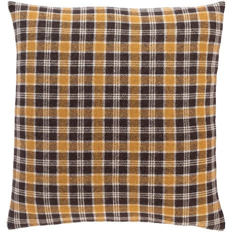 Suri Retro Black Plaid Throw Pillow