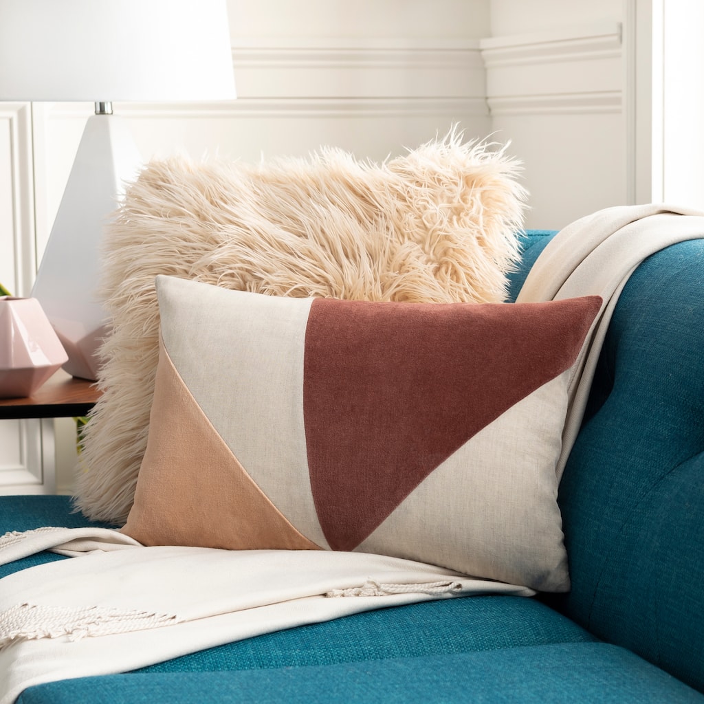 Livabliss Maiti Contemporary Color Block Lumbar Throw Pillow