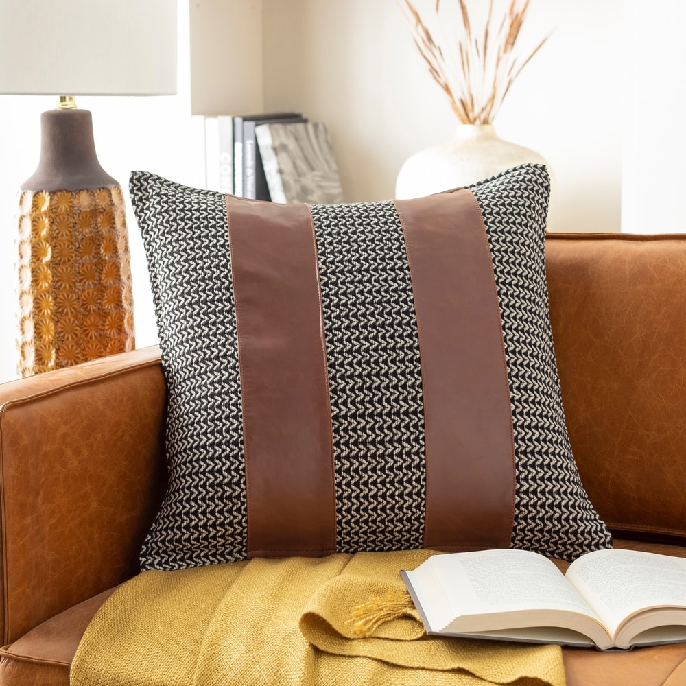 large leather throw pillows