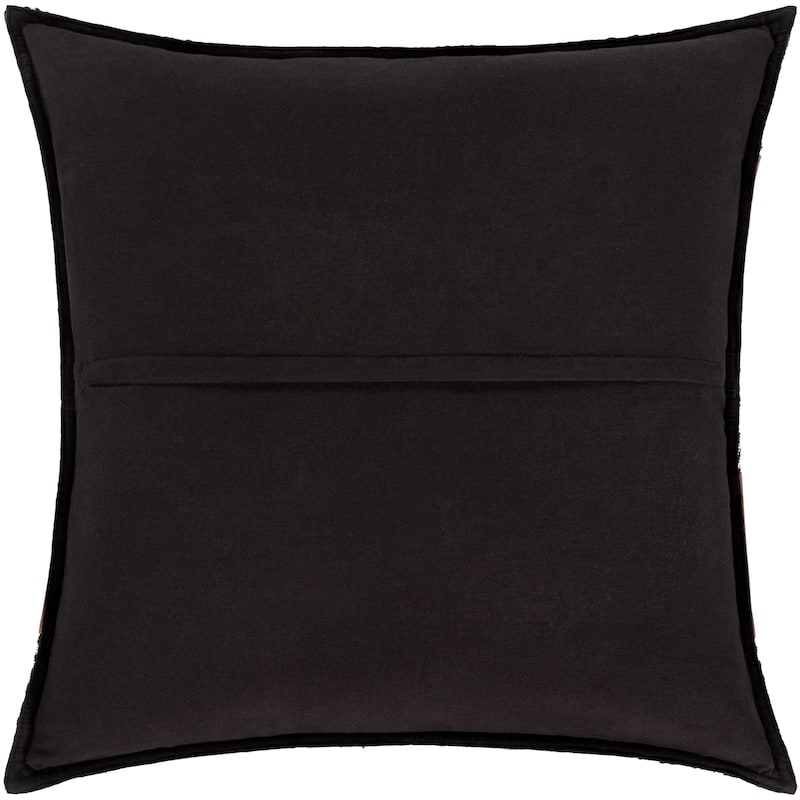 Fabiola Leather Striped Modern 20-inch Throw Pillow