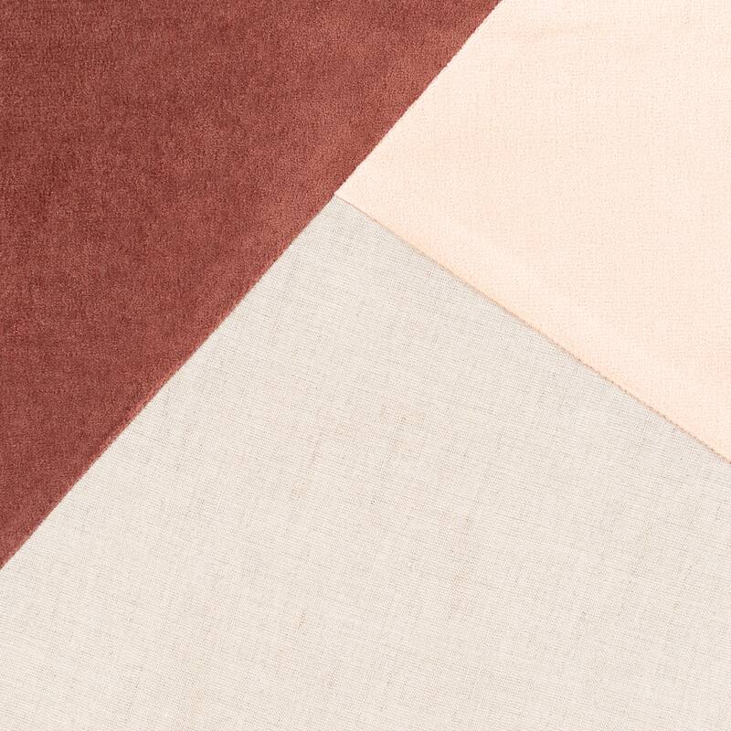 Livabliss Maiti Cotton Velvet Colorblock 18-inch Throw Pillow