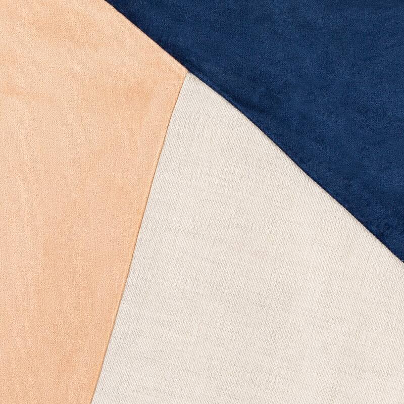 Livabliss Maiti Cotton Velvet Colorblock 18-inch Throw Pillow