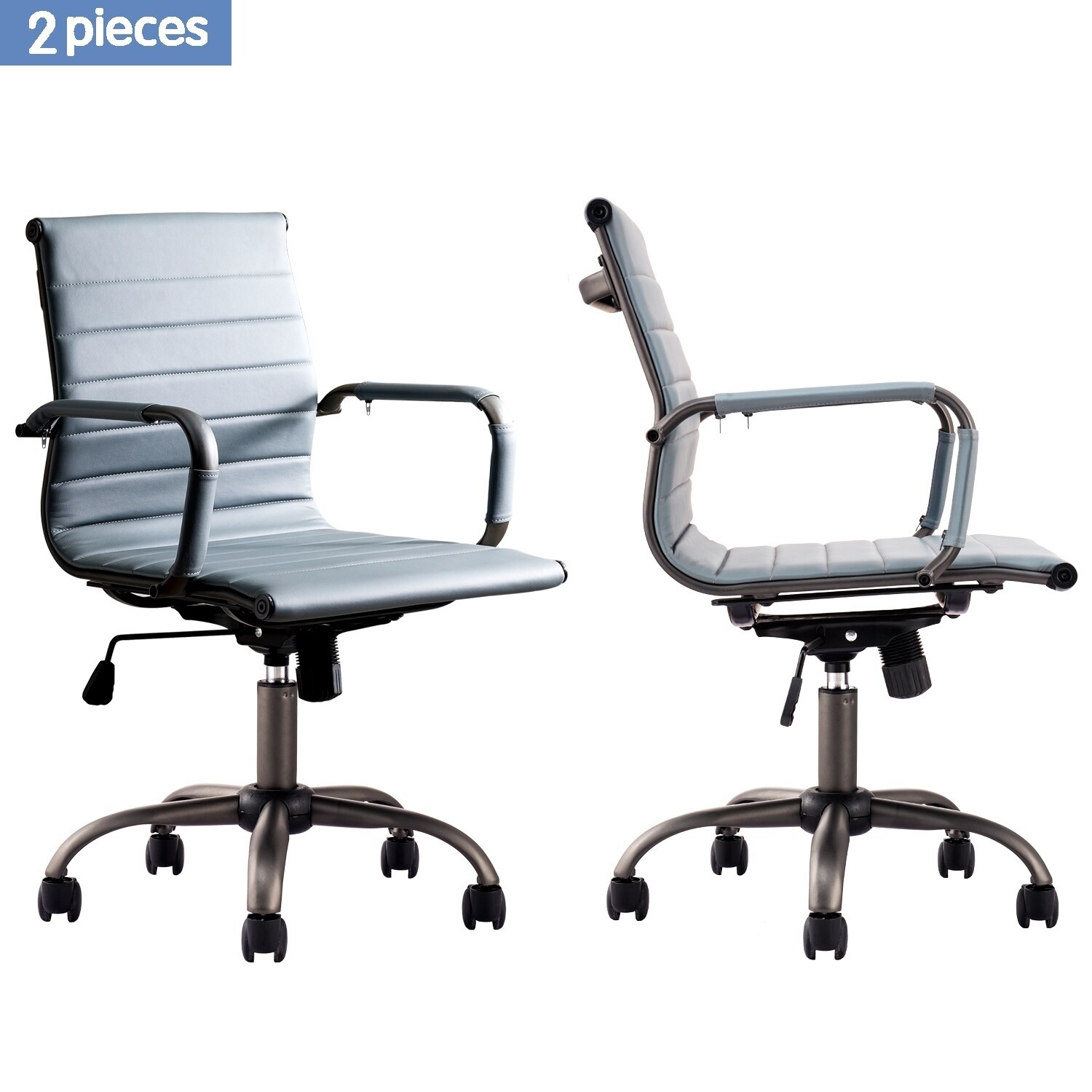 Shop Ovios Ergonomic Office Chair Set Of 2 Leather Computer Chair