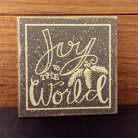 Joy to The World Wood Box Sign 5" X 5"
