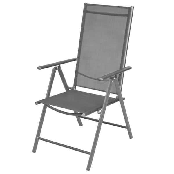 Shop Folding Garden Chairs 2 Pcs Aluminium And Textilene Black