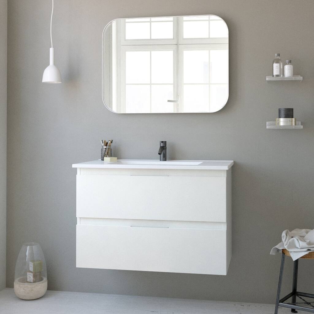 32" Baltic Bathroom Set: 2 Drawers+ Sink / Glossy White finish