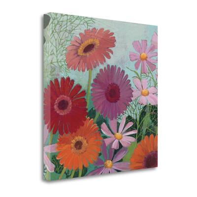 "Cosmos And Gerberas II" By Kathrine Lovell, Giclee Print on Gallery Wrap Canvas