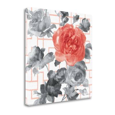 "Geometric Watercolor Floral I" By Danhui Nai, Giclee on Gallery Wrap Canvas