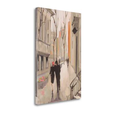 "Village Promenade Neutral" By Julia Purinton, Giclee on Gallery Wrap Canvas