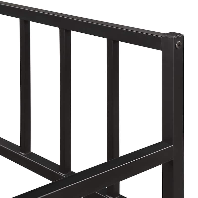 Merax Twin-size Metal Daybed with Trundle and Built-in Casters