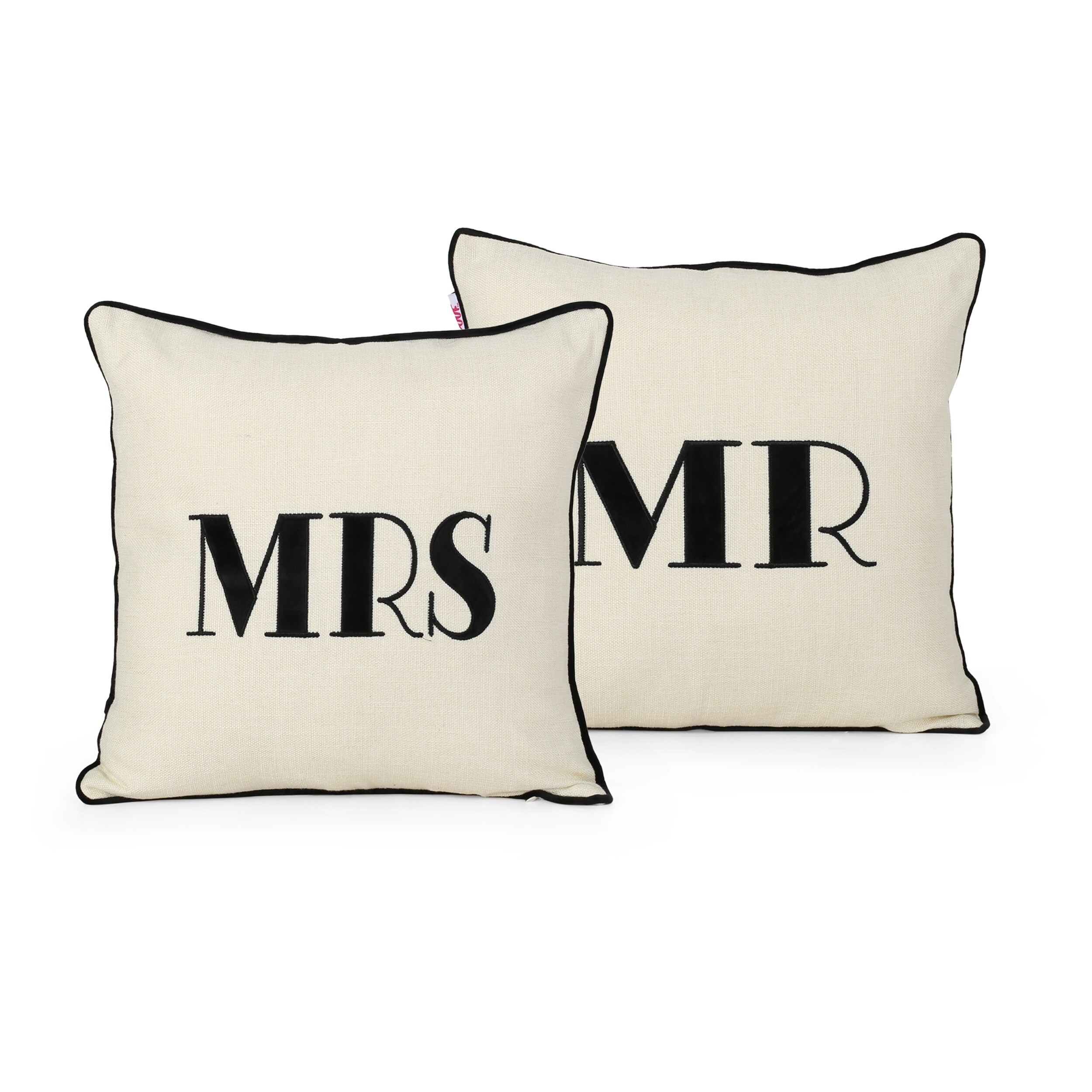 mr & mrs throw pillows