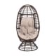 preview thumbnail 1 of 8, Pitner Outdoor Wicker Swivel Egg Chair with Cushion by Christopher Knight Home Dark Brown + Beige Cushion