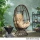 preview thumbnail 3 of 8, Pitner Outdoor Wicker Swivel Egg Chair with Cushion by Christopher Knight Home