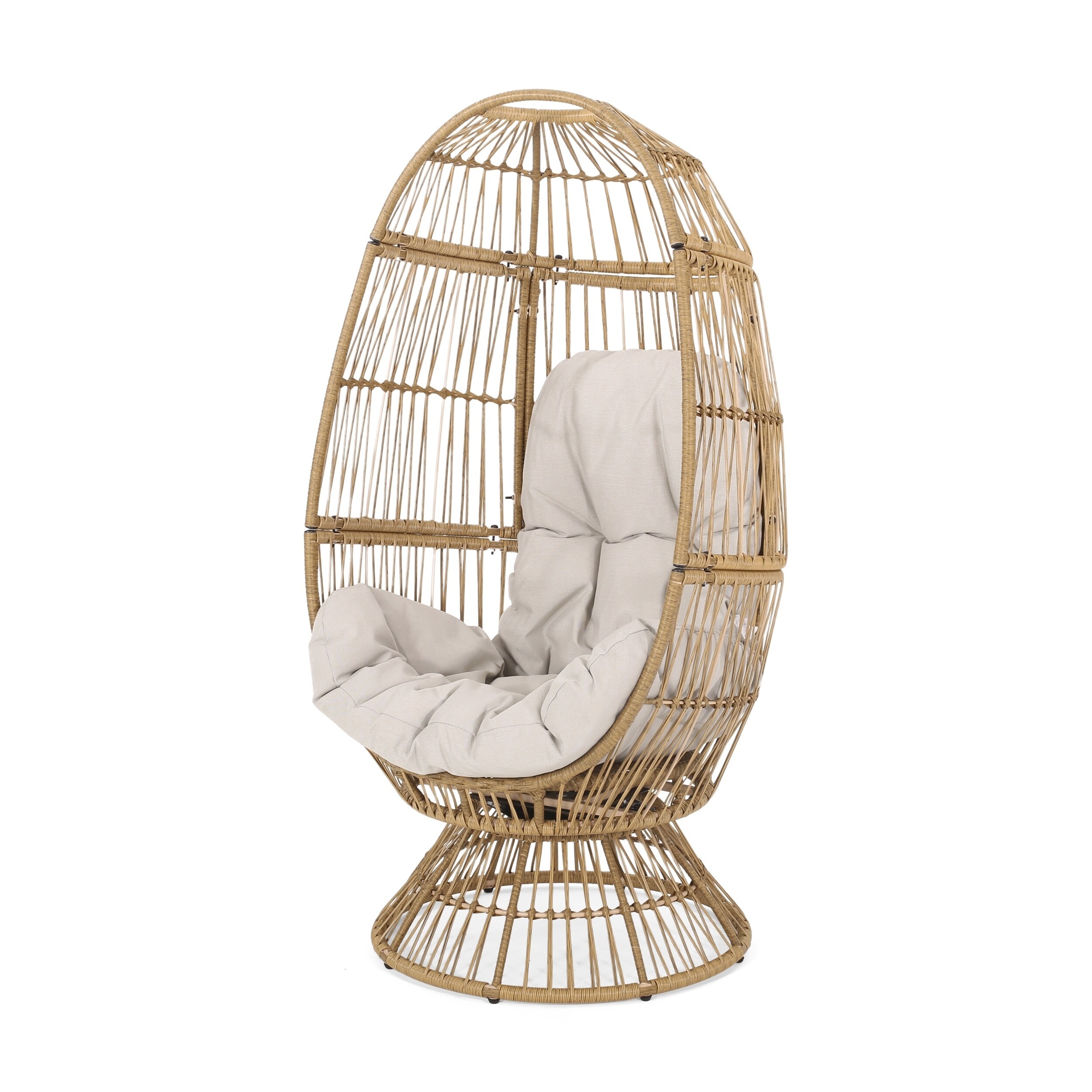 pintan wicker swivel egg chair