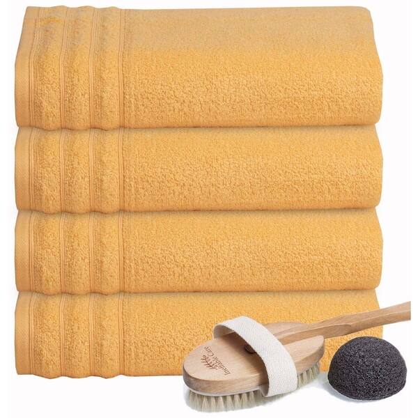 GLAMBURG Premium Cotton 4 Pack Bath Towel Set - 100% Pure Cotton - 4 Bath  Towels 27x54 - Ideal for Everyday use - Ultra Soft & Highly Absorbent 