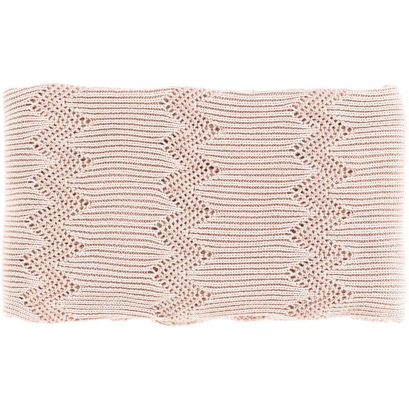 Artistic Weavers Carolin Modern Chevron Knitted Cotton Throw - Blush
