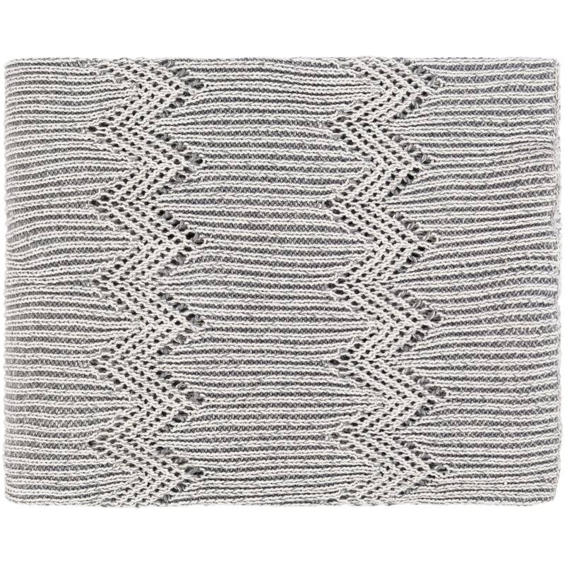 Artistic Weavers Carolin Modern Chevron Knitted Cotton Throw