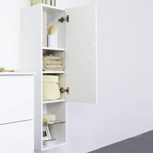 Shop Happy Modern Bathroom Linen Storage Cabinet White W 12 X D