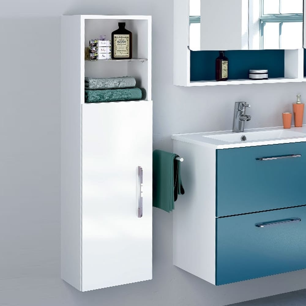 Shop Happy Modern Bathroom Linen Storage Cabinet White W 12 X D
