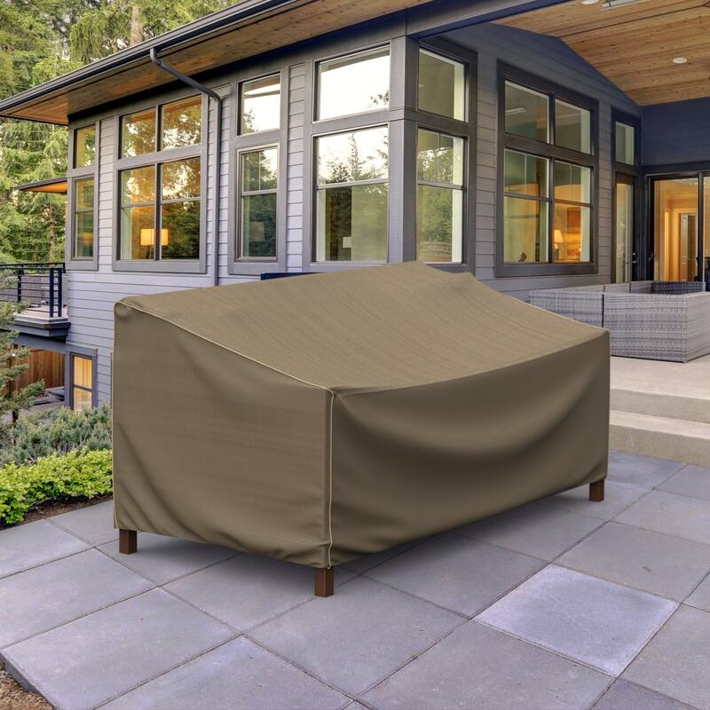 Budge StormBlock™ Hillside Black and Tan Patio Loveseat Cover Multiple Sizes