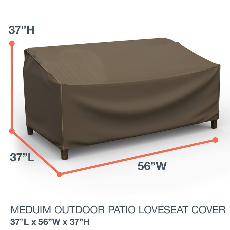 Budge StormBlock™ Hillside Black and Tan Patio Loveseat Cover Multiple Sizes - Medium - 37"H x 56"W x 37"Deep