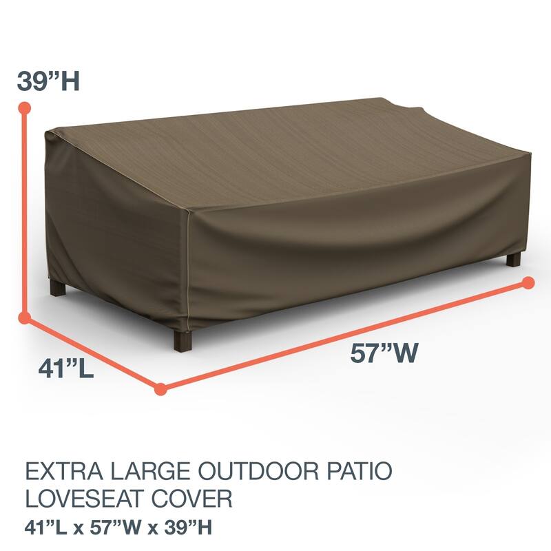 Budge StormBlock™ Hillside Black and Tan Patio Loveseat Cover Multiple Sizes