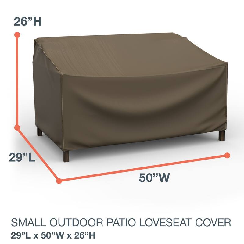 Budge StormBlock™ Hillside Black and Tan Patio Loveseat Cover Multiple Sizes - Small - 26"H x 50"W x 29"Deep